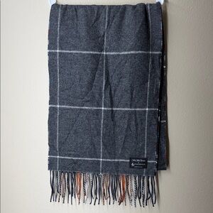 Saks Fifth Avenue Charcoal Windowpane Wool-Blend Scarf